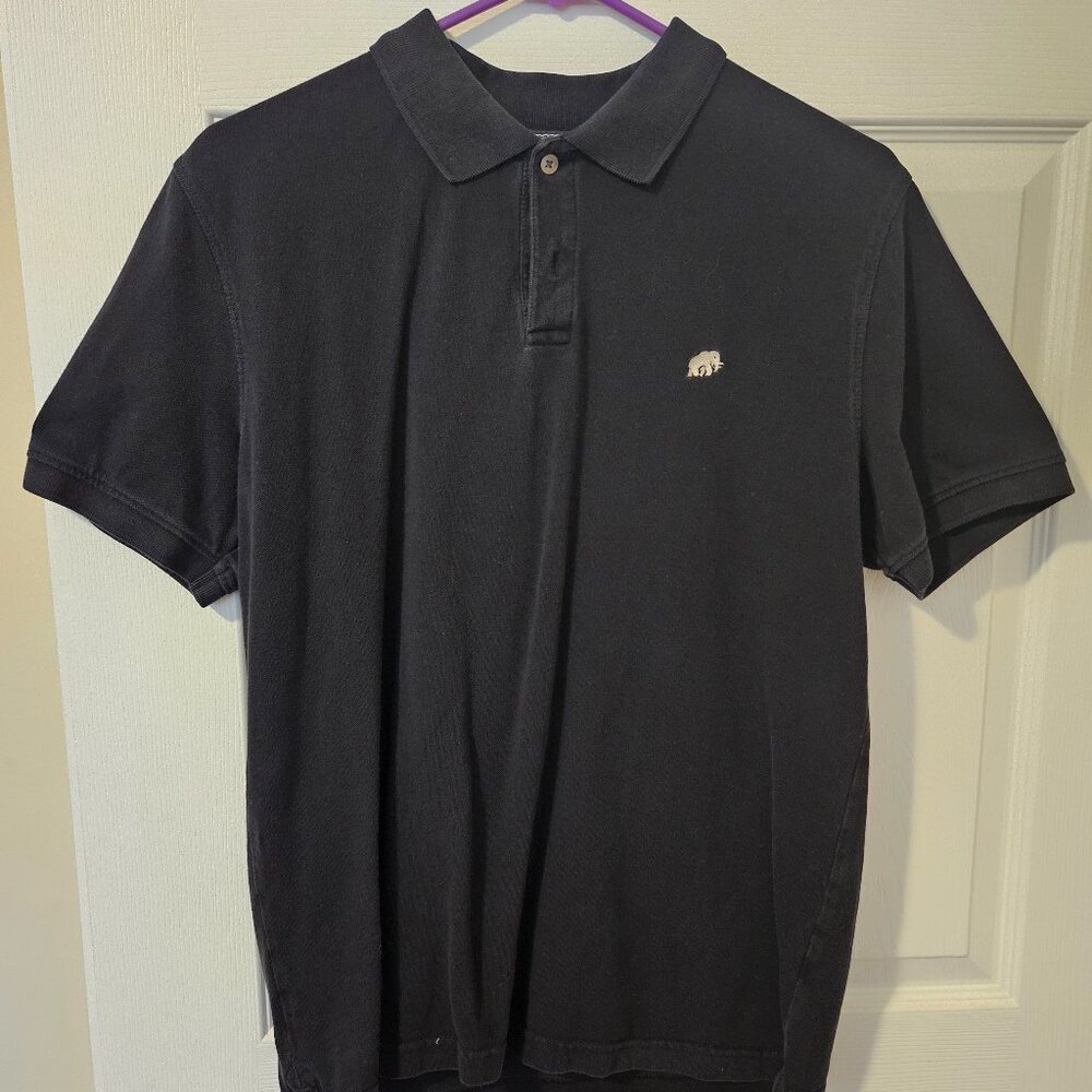 Banana Republic Black Medium Pique Polo Shirt